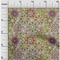 thumbnail image 2 of oneOone Cotton Poplin Dark Olive Green Fabric Moroccan Mosaic Floral Sewing Craft Projects Fabric Prints By Yard 42 Inch Wide, 2 of 4