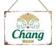 thumbnail image 1 of Letrero de pared de metal Chang, placa de cerveza retro vintage para bar, pub, cueva de hombres, cerveza tailandesa, tamaño: 8 x 12 pulgadas, 1 of 4