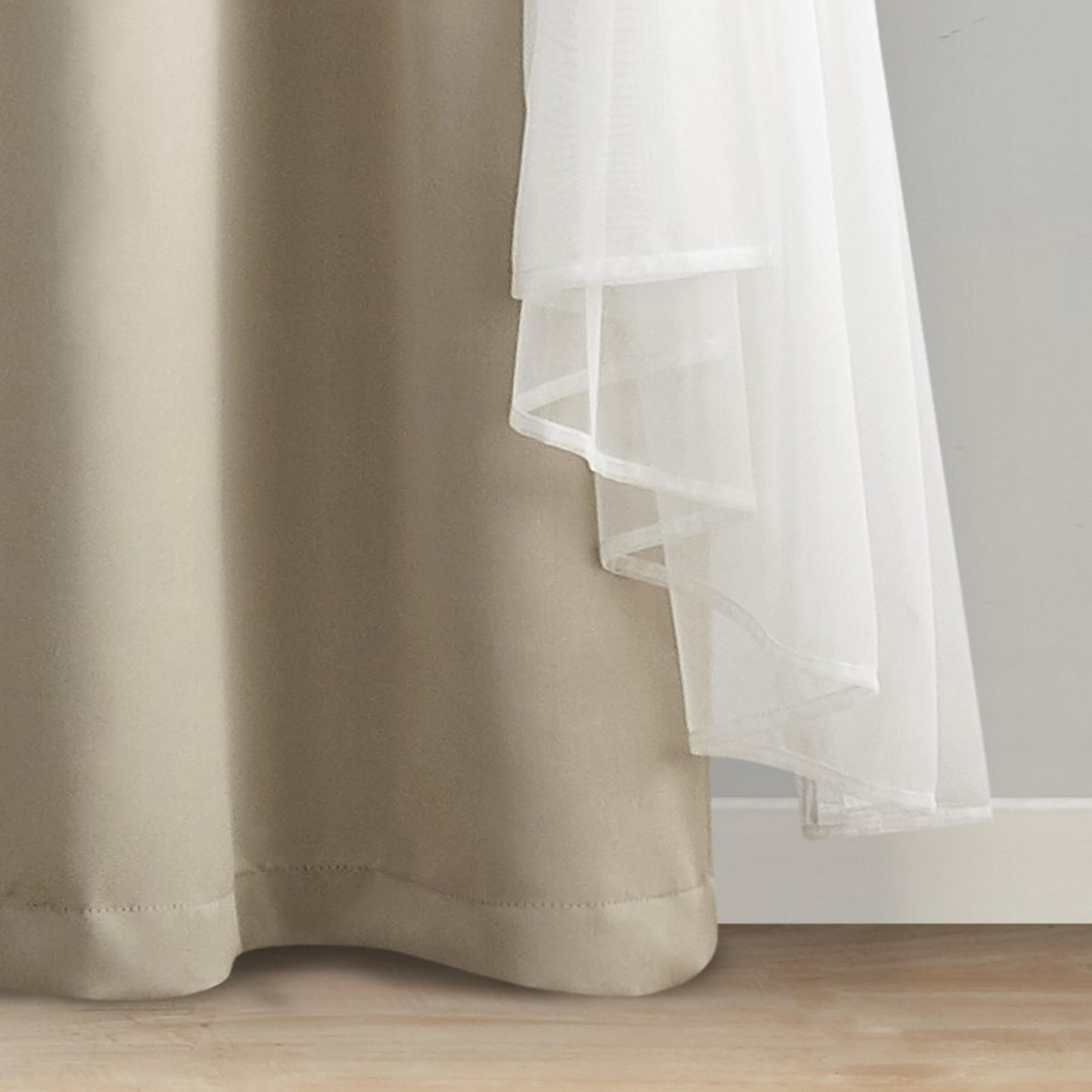 VCNY Home Jessica 2-Piece Beige Solid Blackout Curtain Set, 38" x 96"