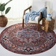 thumbnail image 3 of SAFAVIEH Tucson Hartley Traditional Machine Washable Area Rug, 6' x 6' Round, Rust/Blue, 3 of 9