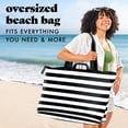 thumbnail image 2 of Fit + Fresh All The Things XL Tote Bag, Travel & Overnight Bag, Black Stripe, 2 of 8