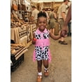 thumbnail image 4 of Toddler Cowgirl Outfit Girls Western Shirt Ruffle Sleeve Top Shorts Set Kids Denim Outfit, 4 of 9