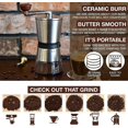 thumbnail image 3 of Stainless Steel Manual Coffee Grinder - Conical Ceramic Burr Portable Hand Crank Espresso Grinder, 3 of 4