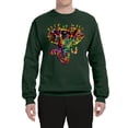 thumbnail image 2 of Wild Bobby, Keep It Wild Colorful Elephant Face Animal Lover Unisex Crewneck Graphic Sweatshirt, Forest Green, Large, 2 of 3