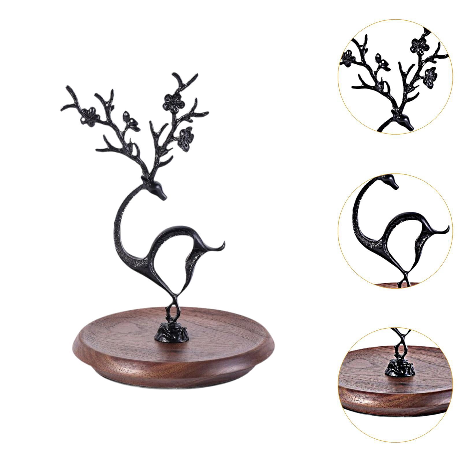 Milageto Storage Rack Jewelry Tree Stand Modern Jewelry Rack Earring Hanger Organizer for Earrings Necklace Hair Accessories , black
