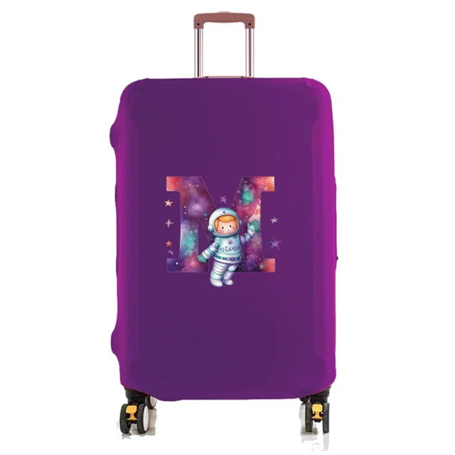 Travel Luggage Cover Baggage Suitcase Protector Washable Reusable Dustproof Scratch-proof Suitcase Cover Astronaut Print Pattern 8astronaut letterM M