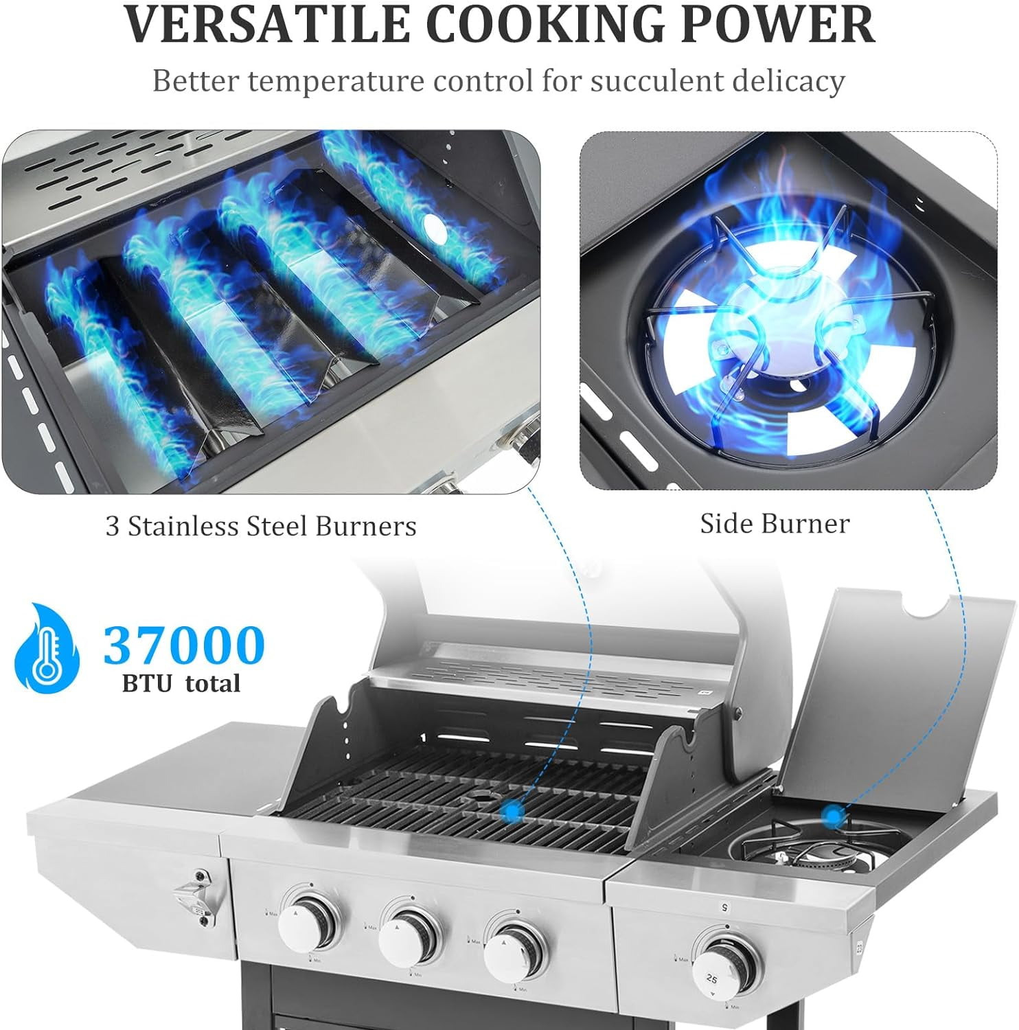 HighSound 4-Burner Propane Gas Grill with Side Burner, 46700 HighSound 4-Burner Propane Gas Grill with Side Burner, 46700
