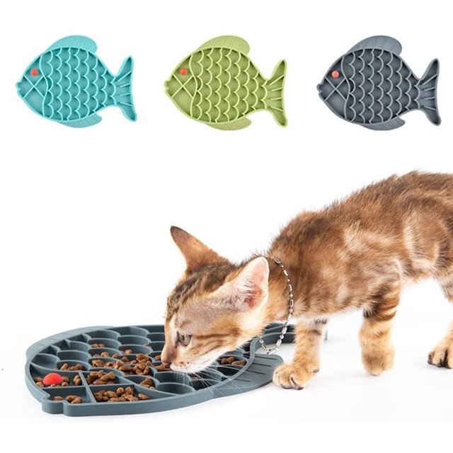 Gamelle d'alimentation Lente, Gamelle Silicone pour Chien et Chat Gamelle Anti Glouton Distributeur Nourriture pour Chien Gris 19*19.5cm LingWen 9024715679239