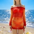 thumbnail image 5 of Fewfanhot Tummy Control Swimsuits for Women Cover Up Dress Off Shoulder Hollow Coverup Bathing Suit Mesh Swim Beach Dress, 5 of 9