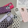 thumbnail image 5 of Compatible with iPhone 12 Case for Women/Girls, Cute Plating Diamond Lattice Fish Scale Wrinkles Anti-Scratch Shockproof Case for iPhone 12, Pink, 5 of 8
