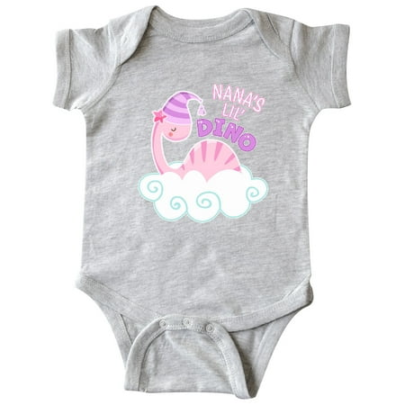 

Inktastic Nana s Lil Dino with Cute Pink Baby Dinosaur Gift Baby Boy or Baby Girl Bodysuit