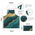thumbnail image 7 of Teal Marble Gold Line Pattern Apron-Garden Aprons for Women with Pockets-Cotton Linen Waterproof Kitchen Cooking Gardening Aprons Adjustable for Kitchen,Cooking,BBQ and Salon 33x27 Inch, 7 of 7