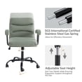 thumbnail image 6 of Modern Home Office Desk Task Chair Adjustable and Faux Leather Upholstered Sage, 6 of 10