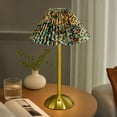 thumbnail image 4 of Miwamany Vintage Cordless Table Lamp, Rechargeable Battery Operated Lamp with 3 Color Temperatures Stepless Dimming, Floral Bedside Nightstand Lamp for Bedroom, Living Room, Coffee Table, Bookshelf, 4 of 7