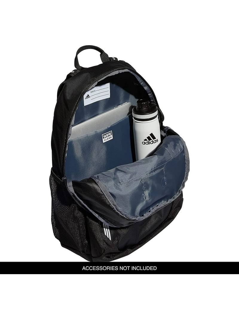 adidas Excel 6 Backpack, Black/White 3 Stripe Webbing, One Size