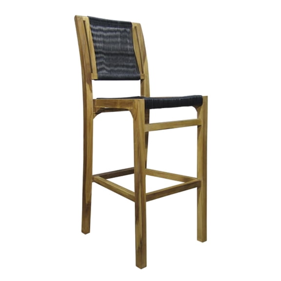 Banco Ratan Native Kitchen Stool Rattan Natural Negro Grupo Microtec Exterior Jardin Terraza Patio Todo Tipo de Clima Ratán de Clima Ratán Grupo Microtec Native Kitchen N Native Kitchen N