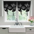 thumbnail image 4 of Spring Dandelion Balloon Curtains for Living Room/French Door, Modern Country Flower Black White Tie Up Curtains 63 Inch Length Energy Saving Kitchen Curtains Shades for Windows 42"x63", 4 of 8