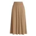 thumbnail image 5 of Turilly Summer Skirts for Women Elastic High Waist Flared Midi Skirt Solid Color Soft Daily Casual All Match Skirt, 5 of 7
