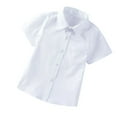 thumbnail image 5 of IROINNID Formal School Unifor Toddler Boys Short Sleeve Blouse Solid Color Gentleman's School Uniform Shirt Tie Suit Deals,White, 5 of 5