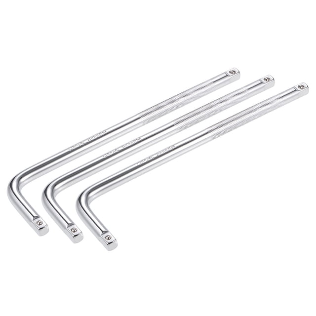 3 Pcs 3/8" Drive Socket Breaker L Shape Extension Bar Wrench, Acero CR-V