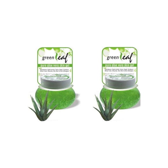 Paquete de 2: gel para la piel de aloe vera puro de hoja verde Brihans (125 g x 2)