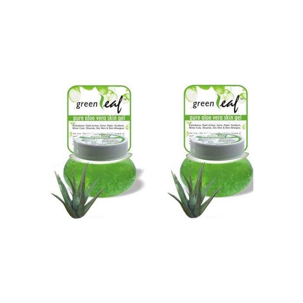 Paquete de 2: gel para la piel de aloe vera puro de hoja verde Brihans (125 g x 2)