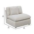 thumbnail image 5 of Benjara Jane 38" Sectional Armless Chair- Plush Cushioned Back- Off White, 5 of 5