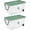 Clear and Green, variant on 160-Quart Wheeled Stackable Storage Bin,Heavy-Duty Clear Plastic Container for Household & Garage Bulk Storage,Perfect for Outdoor Camping and Seasonal Organization, Gray Lid, 2-Pack