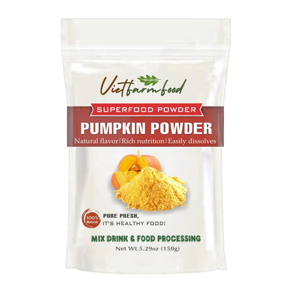 PUMPKIN POWDER 5.29 oz (150g) VIETFARMFOOD: Pure freeze-dried vegetable powder, made from real vegetables with no added sugar - Perfect for daily nutrition to keep your body full of vitality