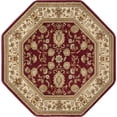 thumbnail image 3 of Transitional Area Rug (5'3'' Octagon) Border Red, Beige Indoor Octagon Easy to Clean, 3 of 5