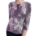 thumbnail image 2 of Qiylii Women Close-fitting T shirt Tie-up Pullover Tie-dyed Long Sleeve Tops, 2 of 5