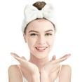 thumbnail image 3 of Gymayou Spa Headbands Makeup Bow Headband For Washing Face skincare headbands for women White, 3 of 4