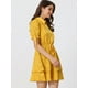 thumbnail image 3 of Vestido A Capas De Gasa Con Cordón Floral Cuello Peter Pan Para Mujer Amarillo XL, 3 of 5