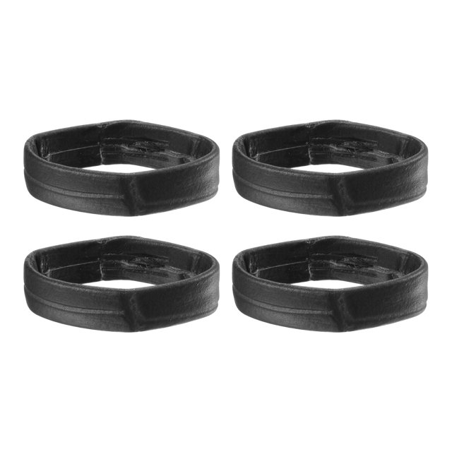 Unique Bargains 4 Pack PU Leather Loops Retaining Ring for 24mm Width Watch Band, Black