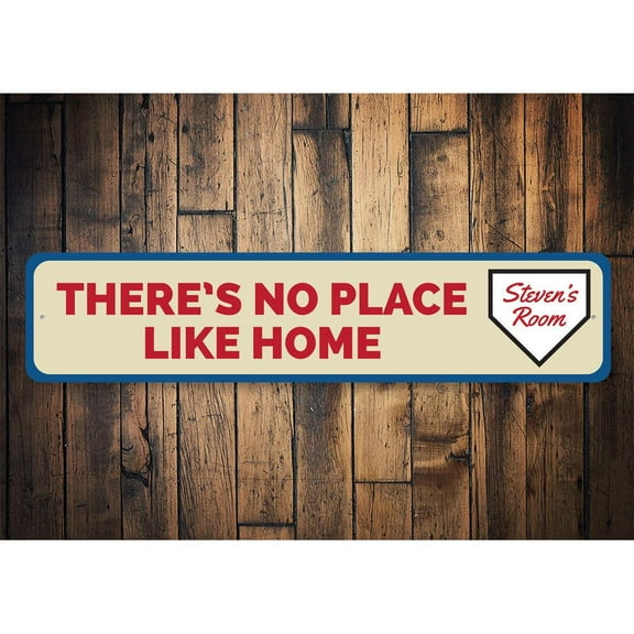 There's No Place Like Home Novelty Decor, Metal Wall Sign - 4x18 Inches