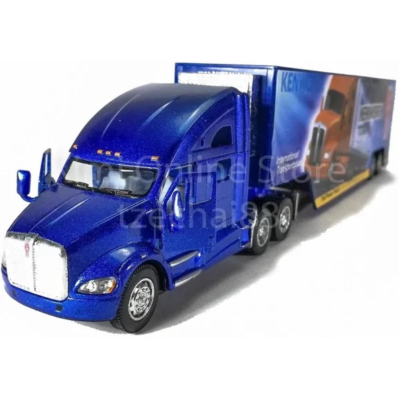 Kenworth T700 Container Truck, 1:68 Scale, Die Cast Model Pull Action Blue