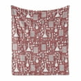 thumbnail image 1 of Apothecary Soft Flannel Fleece Blanket, Alchemy Elements Leaves Roots and Experiment Glasses Alternative Science, Cozy Plush for Indoor and Outdoor Use, 50" x 60", Dried Rose White, by Ambesonne, 1 of 6