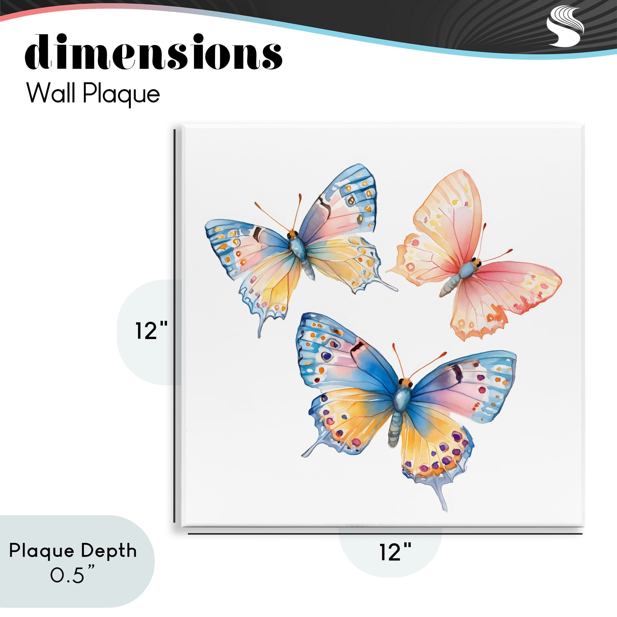 Stupell Industries Whimsical Butterfly Trio Wall Plaque Art, design by Creative Studio