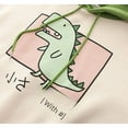 thumbnail image 4 of Sudadera con capucha de dinosaurio de gran tamaño para mujer, estampado informal, sudadera gruesa, tops de dinosaurio, estilo coreano, moda, invierno, 4 of 5