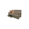 thumbnail image 2 of HomeStock Rustic Refinement Full Size Weathered Finish Futon Frame Set with Storage Drawers and Mattress, 79"L x 37"D x 33"H-Color:Seaport,Size:Weathered Gray, 2 of 5