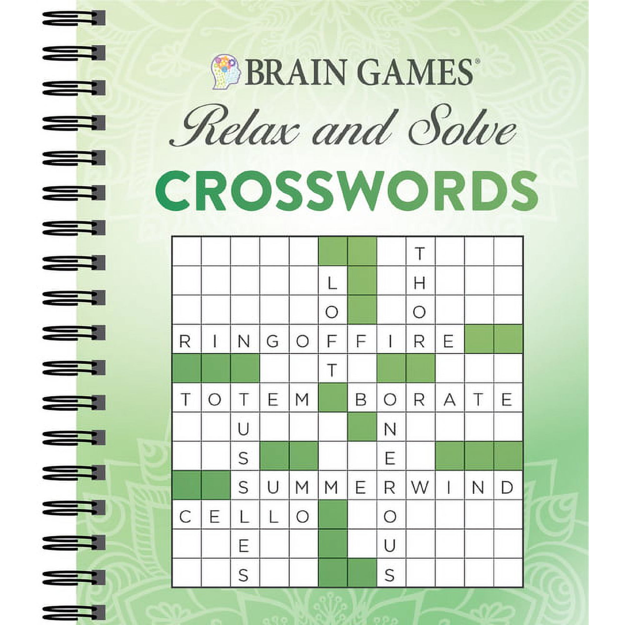 Brain Games - Relax and Solve Brain Games - Relax and Solve: Crosswords (Green), (Spiral-Bound)