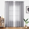 thumbnail image 1 of Cortinas Translucidas, Ligero Vertical Cortinas con Bolsillo para Barra, Equilibrar La Privacidad y La Luz, Cortinas Transparentes para Recamara y Sala, 2 Paneles (Gris), 1 of 4