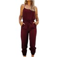 thumbnail image 1 of Moda Mujer Verano Casual Sexy Sin mangas Color sólido Sin espalda Monos Fridja  alkflakhf37052, 1 of 9