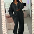 thumbnail image 4 of Bovxnpu Two Piece Sets for Women Fall Outfits, Women's Two Piece Tracksuit Sweatsuit Fall Long Sleeve Zip Up Hoodie Sweatshirt Wide Leg Pants Outfits Sweatsuit Sets, 4 of 6