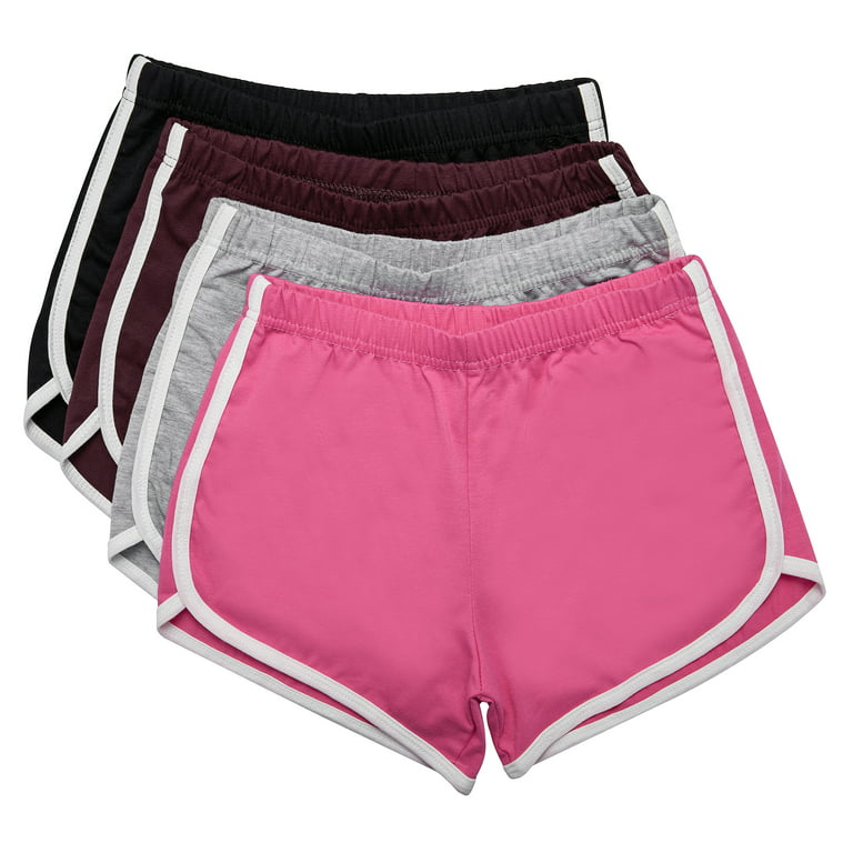 Women's Running Athletic Shorts Yoga Short Pants Women Gym Dance Workout  Shorts, Red, XL 