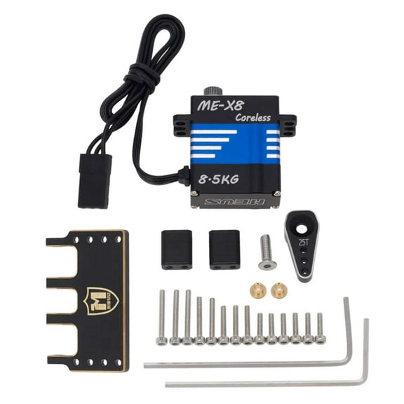 MEUS Racing digital high-torque Coreless Micro Servo with Adjustable Brass Servo Mount With Steering Horn for SCX24 C10 JLU Bronco