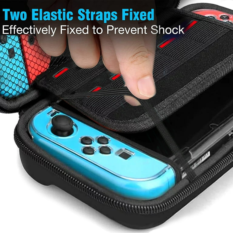 Accessories Bundle Compatible with Switch OLED, Carrying Case with Shoulder  Strap for Switch OLED and Tempered Glass Screen Protector, Protective