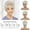 White, variant on Silver Gray Synthetic Hair Wig for Women Party Protective Headgear with Decorative Cover