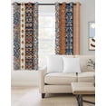 thumbnail image 2 of Boho Flower Stripe Blackout Curtains 84 Inches Long for Bedroom, Bohemian Ethnic Retro Patterns Thermal Insulated Room Darkening Black Out Window Curtain Panels Grommet Drapes for Living Room, 2 of 8
