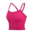thumbnail image 6 of Wyongtao Womens Ribbed Knit Tank Tops Strap Solid Color Slim Fitted Crop Camisole Casual Trendy Sport Going Out Clothes (S, Hot Pink), 6 of 8